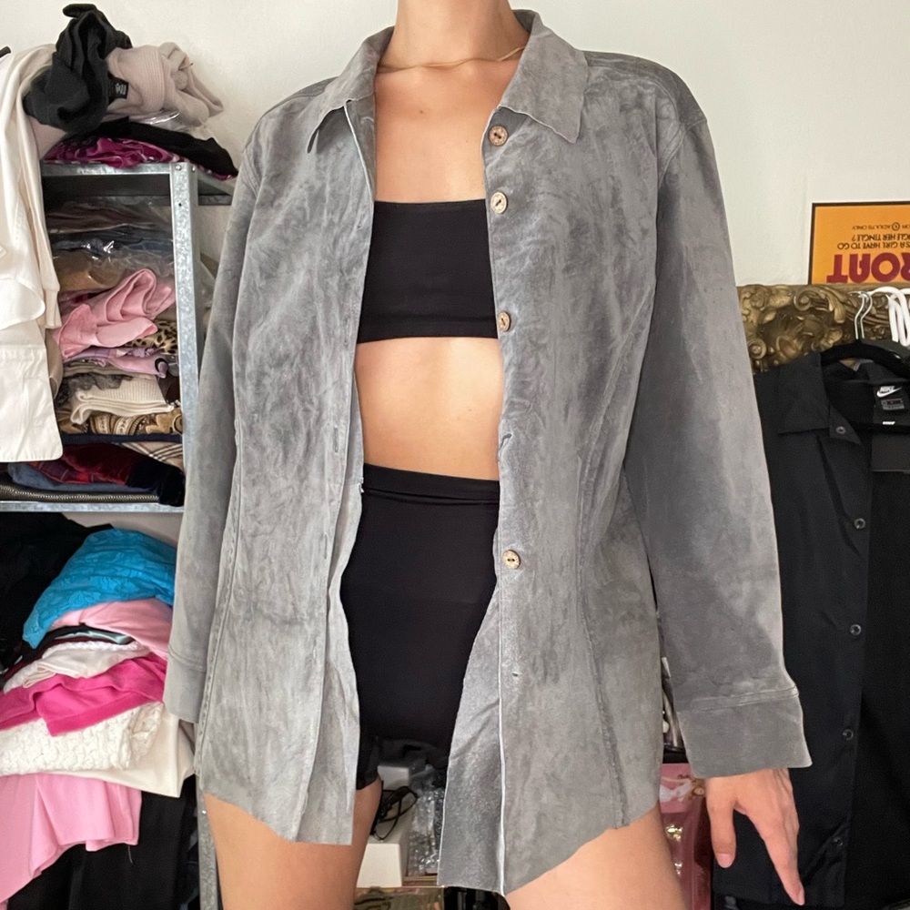 J.Jill Leather Button down blouse